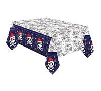 amscan 9909914 - Mantel de Papel Pirata, tamaño 120 x 180 cm, Mapa del Tesoro para Colorear, decoración de Mesa, cumpleaños Infantil, Fiesta temática