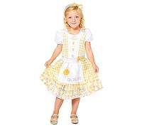 amscan 9910092 - Vestido para niña, color amarillo y blanco, 6-8 años (paquete de 2)