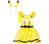amscan 9911598 - Disfraz oficial de Pokémon Pikachu y diadema para niñas de 3 a 4 años