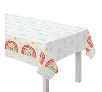 amscan 9911792 - Mantel de Papel arcoíris, tamaño 120 x 180 cm, decoración de Mesa, cumpleaños Infantil, Fiesta temática