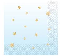 Amscan 9911831 - Servilletas de almuerzo con estampado en caliente con estrellas azules para fiesta de primer cumpleaños, paquete de 16