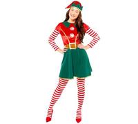 amscan 9912321 - Disfraz de elfo de Navidad para mujer, 8-10
