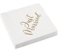 Amscan 9913270 - servilletas papel "Just Married" Marriage - 16 unidades - 33 x 33 cm