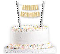 Amscan 9913751 - Guirnalda decorativa para tarta con texto en inglés "Let's Party" (25 cm)