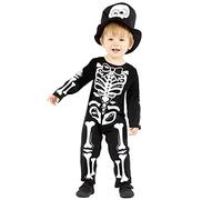 amscan 9914823 Disfraz de esqueleto para niños pequeños, disfraz de Halloween para niñas y cosplay (3-4 años)