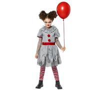 amscan 9914922 Disfraz de payaso malo, disfraz de Halloween para niñas de 6 a 8 años