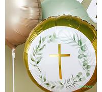 Amscan 9915642 Globo de aluminio con cruz botánica