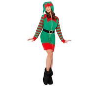amscan 9915755 - Disfraz de Elfo Jolly de Navidad para mujer, talla M/L