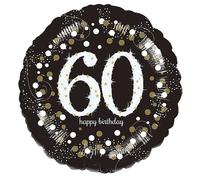 Amscan 9916504 - Globo redondo de aluminio brillante para celebración del 60 cumpleaños - 18 pulgadas