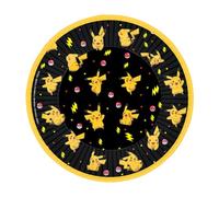 amscan 9917105-66 - Platos de postre de papel para fiesta de cumpleaños de Pokémon para niños, paquete de 8