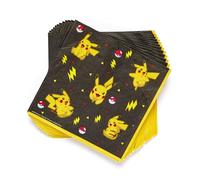Amscan 9917107 - Servilletas de almuerzo para fiesta de cumpleaños de niños de Pokémon - Paquete de 16