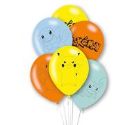 Amscan 9917112 - Globos de látex de 11 pulgadas con licencia oficial de Pokémon para fiestas de cumpleaños infantiles, paquete de 6