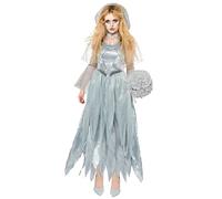 amscan 9917927 Disfraz de novia fantasma zombi para mujer, multicolor, talla: 16-18