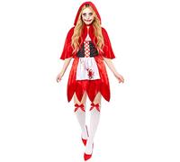 amscan 9917933 Disfraz de Caperucita Muerta de Halloween para mujer, multicolor, talla: 10-12