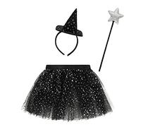 amscan 9918060 - Sombrero de bruja trenzado negro para adultos, accesorio de Halloween