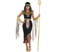 amscan 9918180 9918180 - Disfraz histórico para mujer, para el Día Mundial del Libro, reina egipcia, color negro (tallas de vestido del Reino Unido 6-18)