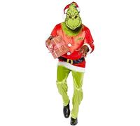 amscan 9918319 - Disfraz de Navidad oficial del Grinch para hombre, talla L