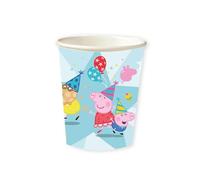 amscan 9918340-66 - Vasos de papel para fiesta de cumpleaños de Peppa Pig para niños, paquete de 8