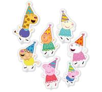 Amscan 9918342 - Peppa Pig - Decoración de mesa de fiesta de cumpleaños infantil con dispersiones y personajes de pie, paquete de 8