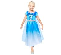 amscan 9918360 - Vestido de princesa de hielo azul para niñas, con capa, disfraz de niños, edad: 6-8 años