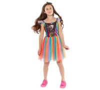 amscan 9918400 - Vestido de hadas arcoíris para niñas con banda, disfraz para niños, edad: 10-12 años