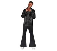 amscan 9918984 - Pantalones negros de discoteca de los años 70 para hombre, tallas medianas