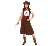 amscan 9918998 Disfraz de vaquera occidental para mujer, para el Día Mundial del Libro (vestido del Reino Unido 10-12)