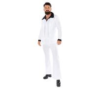 amscan 9919037 - Disfraz de discoteca para hombre, color blanco y negro, talla XL