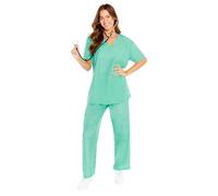 amscan 9919038 - Unisex Doctors Scrubs Top & Trousers Adults Fancy Dress Costume Size: Small