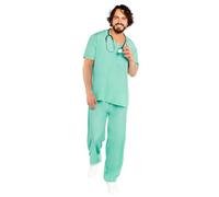 amscan 9919039 - Unisex Doctors Scrubs Top & Trousers Adults Fancy Dress Costume Size: M/L
