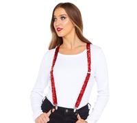amscan 9919147 - Tirantes de lentejuelas rojas unisex para adultos, accesorio para disfraz - Talla única