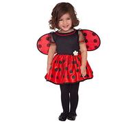 amscan-999672 Disfraz clásico de Mariquita de 2 a 3, Color rosso, 2-3 años (9908149)