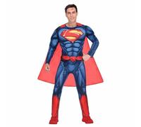 amscan amscan-361-0192937138083 amscan-9906101 Disfraz clásico de Superman Warner Bros para hombre (grande), multicolor, Large: 42-46" (9906101), ajedrez