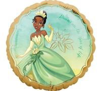 Amscan Anagram 3980501 - Globo redondo de papel de aluminio Tiana Princesas Disney, multicolor, grande, 18 pulgadas