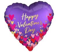 Amscan Anagram 4226601 - Globo de corazón de aluminio con diseño de corazones y flechas de lujo para el día de San Valentín, 45,7 cm