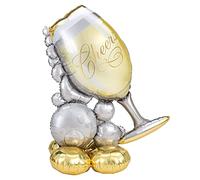 Amscan Anagram 4246811 - Globo de vidrio burbujeante Airloonz con relleno de aire, 129,5 cm