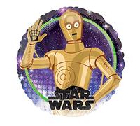 Amscan Anagram 4275401 Star Wars C-3PO - Globo redondo de aluminio para cumpleaños, 45,72 cm