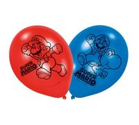 Amscan - Balones de látex 9""-22,8cm Supermario, multicolor, 7AM9901546