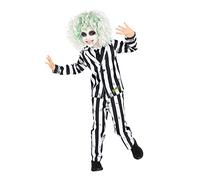amscan- Beetlejuice-Disfraz de Halloween para niños de 10 a 12, Color negro/blanco, 10-12 años (9907629)