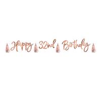 amscan- Birthday Banner Pc. Kit de pancarta de cumpleaños I Blush Pink I Foil I 1 unidad, Multicolor, 2.74m (120603)