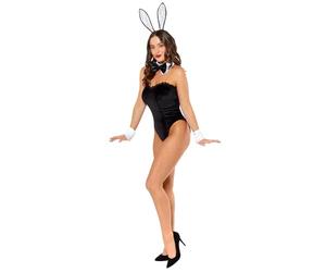 amscan Body Tuxedo Bunny para mujer con puños y diadema para adultos, talla L