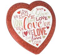 Amscan Caballete de corazón de San Valentín, 9 1/2 x 9 3/4 pulgadas, rojo