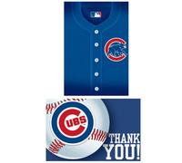amscan Chicago Cubs Major League Baseball Collection - Invitación para fiesta y tarjetas de agradecimiento, azul, 3 7/8 pulgadas x 5 5/8 pulgadas