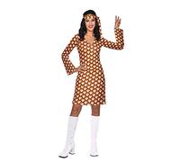 Amscan Conjunto de Disfraz Hippie Babe Orange Geo, Talla 16-18, Multicolor, Paquete de 2