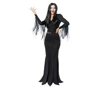 Amscan - Costume Morticia, la famille Addams, Wednesday, Horreur, Halloween, Carnaval
