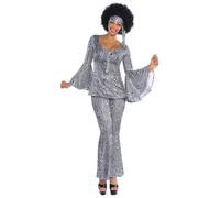 Amscan Dancing Queen 1970's Disco Swirly de Campana Flipante Estampado Adulto