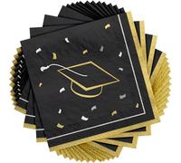 Amscan Dashing - Servilletas de papel multicolor para bebidas, 12,7 x 12,7 cm (paquete de 40), duraderas y llamativas, ideales para graduación