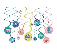 Amscan Decoraciones colgantes en espiral de perezoso, paquete de 12 piezas