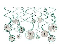 amscan- Decoraciones de fiesta colgantes de papel Koala en espiral, Multicolor (671134)