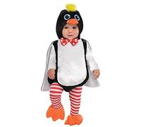 amscan-Baby Penguin Costume with Detachable Hoodie-Age 12-24 Months-1 Pc Disfraz de pingüino de Waddle para bebé con Capucha Desmontable, de 12 a 24 Meses, 1 Unidad, Multicolor, (9902147)